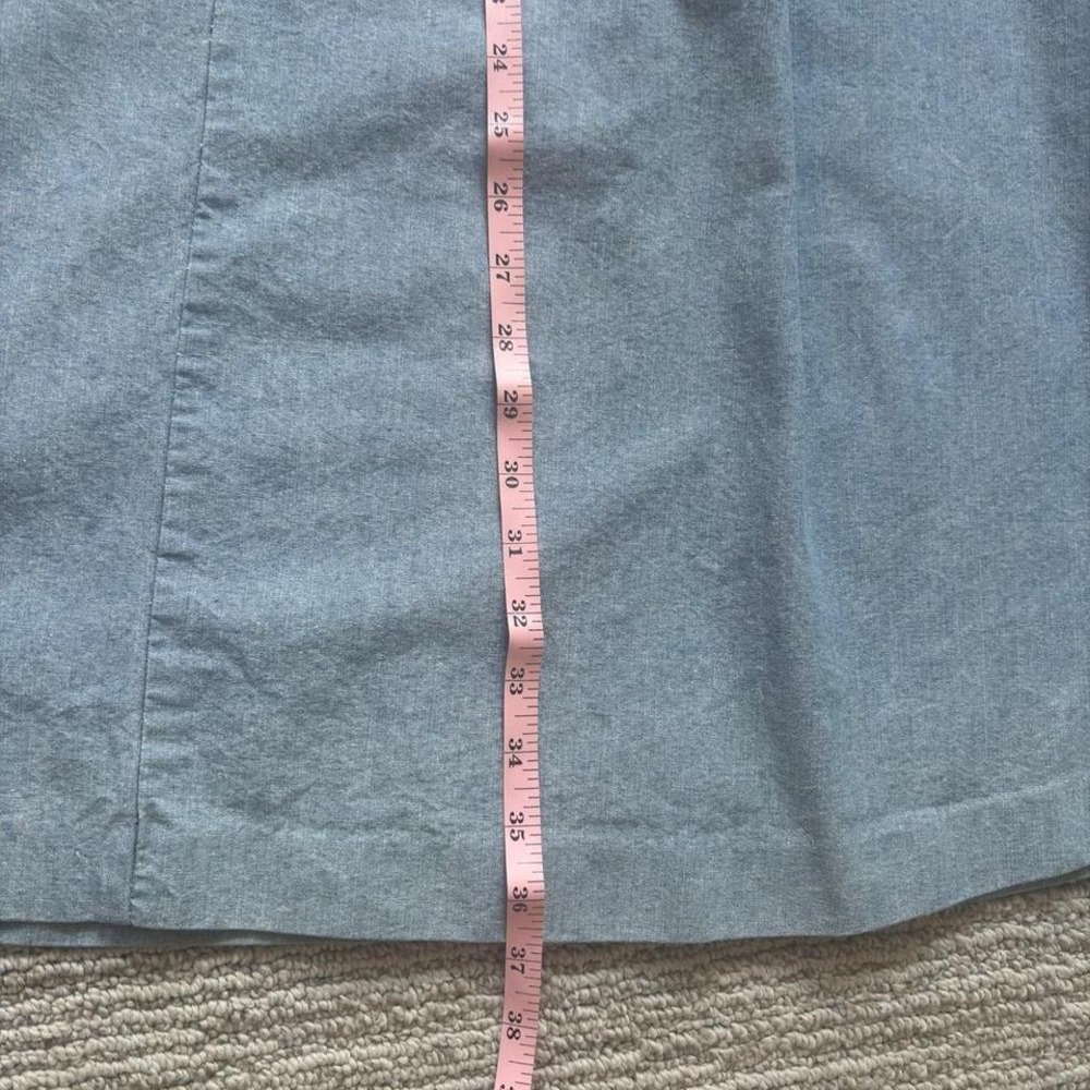 Orvis 90s Denim Skirt Maxi Pleated Light Wash Jean Women's M Vintage 10 Cotton - Picture 6 of 8
